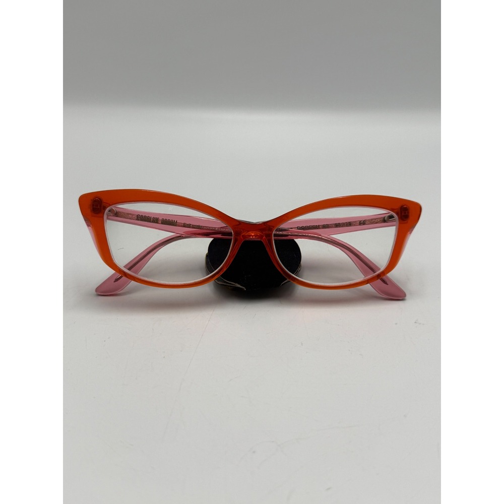Caroline Abram Doreen 69 Cat Eye Eyeglasses Orange Pink Frames France 53-15